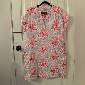 Floral Pink and White Midi Dress